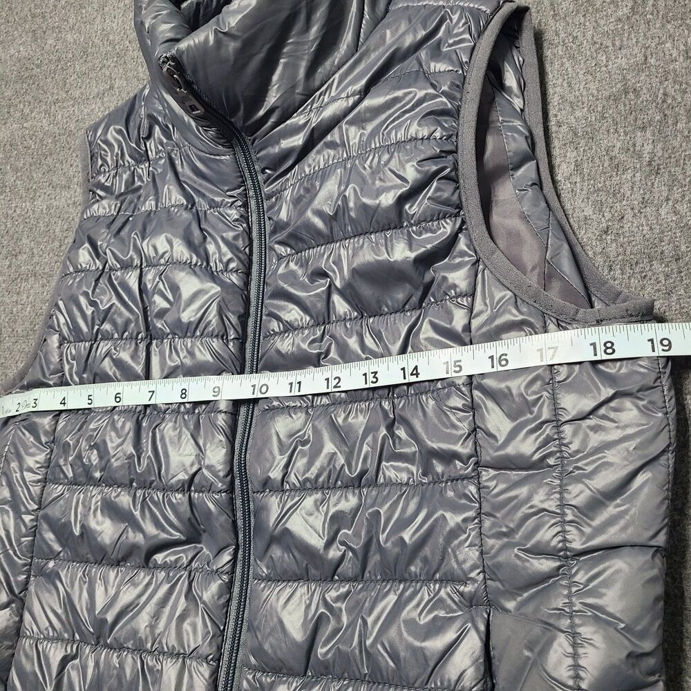 ACTIVE USA Puffer Vest Gray Full Zip Lightweight Women's Large - Picture 3 of 8